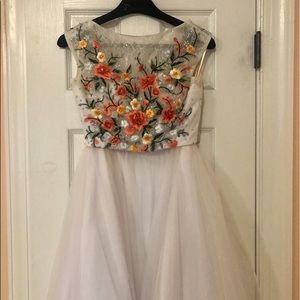 White 2 Piece Prom Dress